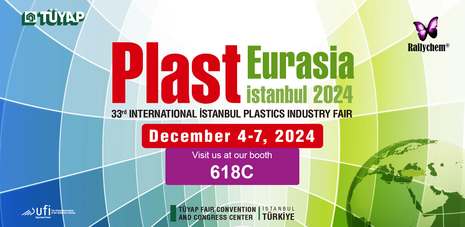 La 33ª Exposición Internacional de la Industria del Plástico en Turquía está a punto de inaugurarse y Rallychem Chemistry espera su visita en el stand 618C.