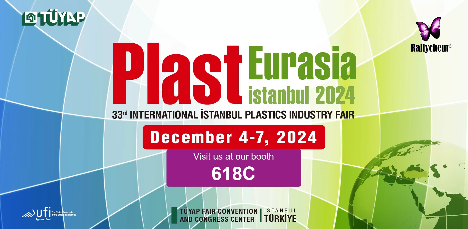 La 33ª Exposición Internacional de la Industria del Plástico en Turquía está a punto de inaugurarse y Rallychem Chemistry espera su visita en el stand 618C.